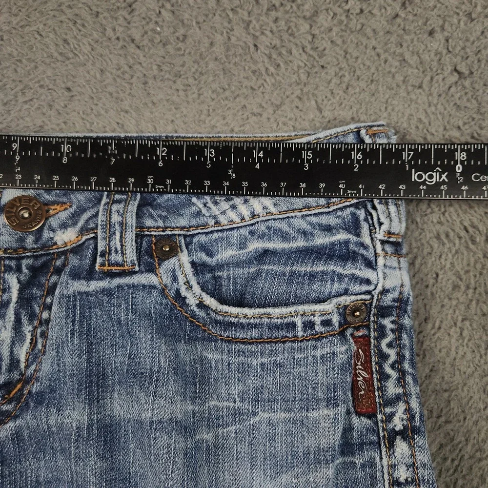 Vintage Silver Jean Co Jeans Womens 12/14 W32 Low Rise Hip Hug Bootcut Flare Y2K